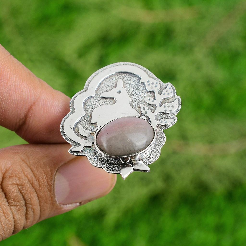 Oval Natural Aventurine Sterling Silver Bezel Wedding New Promise Statement Ring