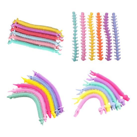 3Pcs Stretchy Fidget String Toy Dog Dinosaur Horse Caterpillar Stress Relief Toy Anti-Anxiety Easter Children's Day Classroom Exchange Birthday Party