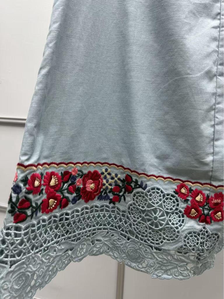 2026 French Niche Spring/Summer 3D Floral Lace Ruffle Top & High-Waist Skirt