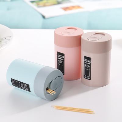 Portable Toothpick Case Creative Bucket Household Plastic Living Room End Table Bottle Jar Holder
