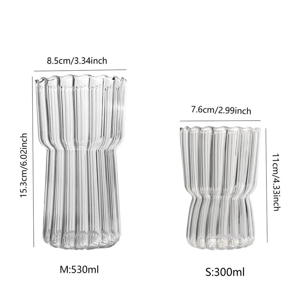 1pc-Glass Cup Heat-resistant Drum Water Dispenser Transparent Tea Juice Milk Coffee Cup Household Water Cup