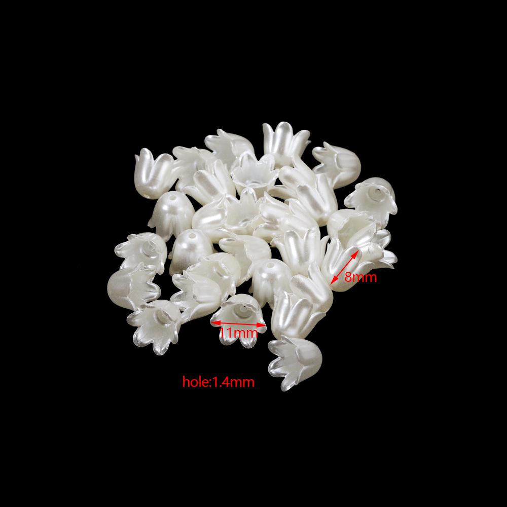 20 stuks/partij Acryl Bloemvormig Imitatie Parelkralen Bedeltjes Kralen Ketting Armband Decoratie Voor Doe-het-zelf Sieraden Maken Onderdelen
