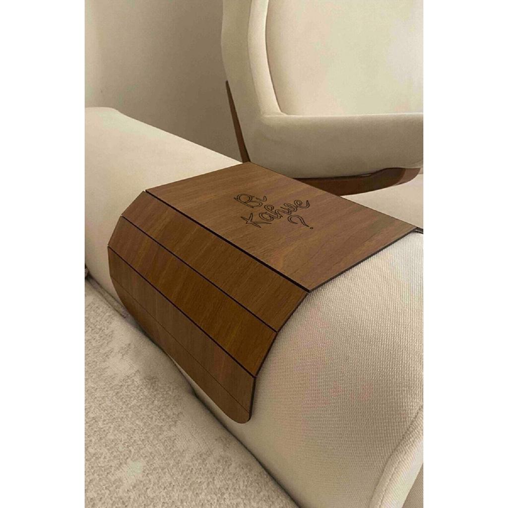 Sofa Edge Wooden Foldable Side Table Placemat Sofa Edge Portable Sofa Tray