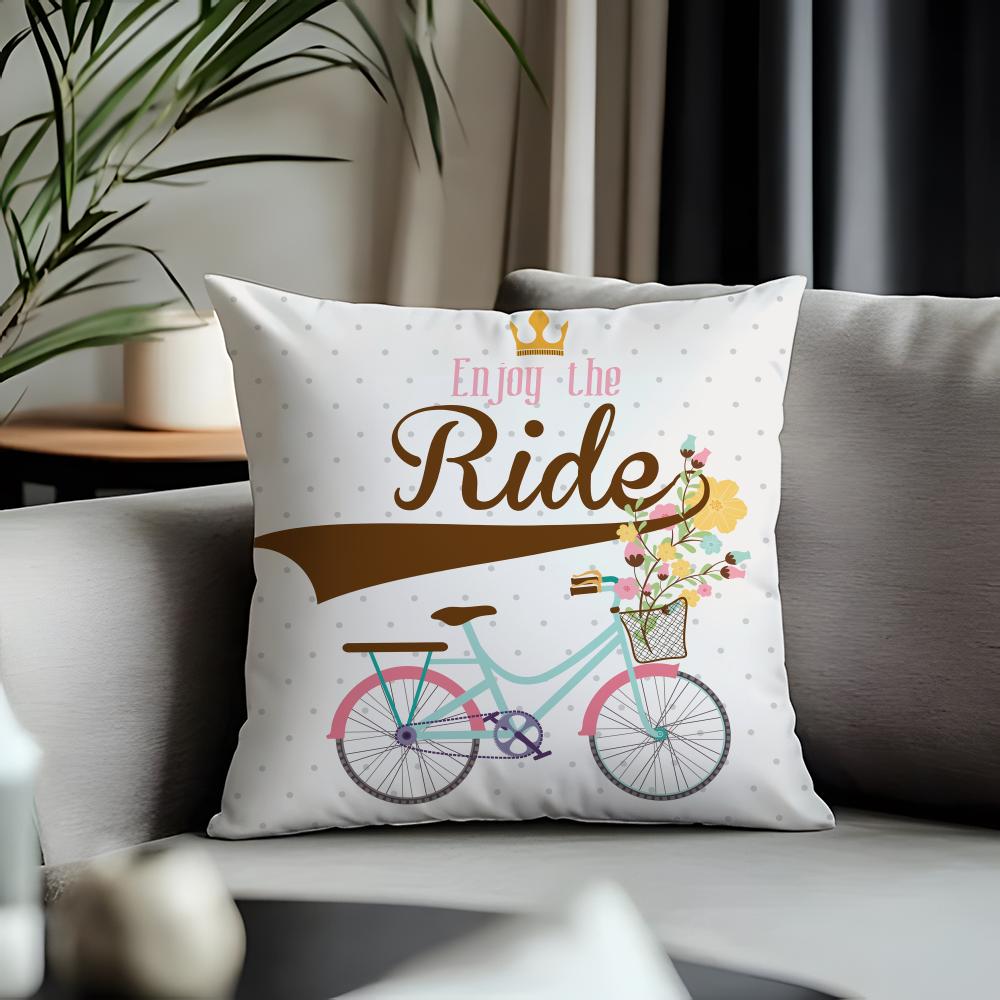 Fashion BBbicycleed Cushion Cover Antidustmite Pillowcase Invisible Zipper Silky Short Plush Sofa Cushion Cover