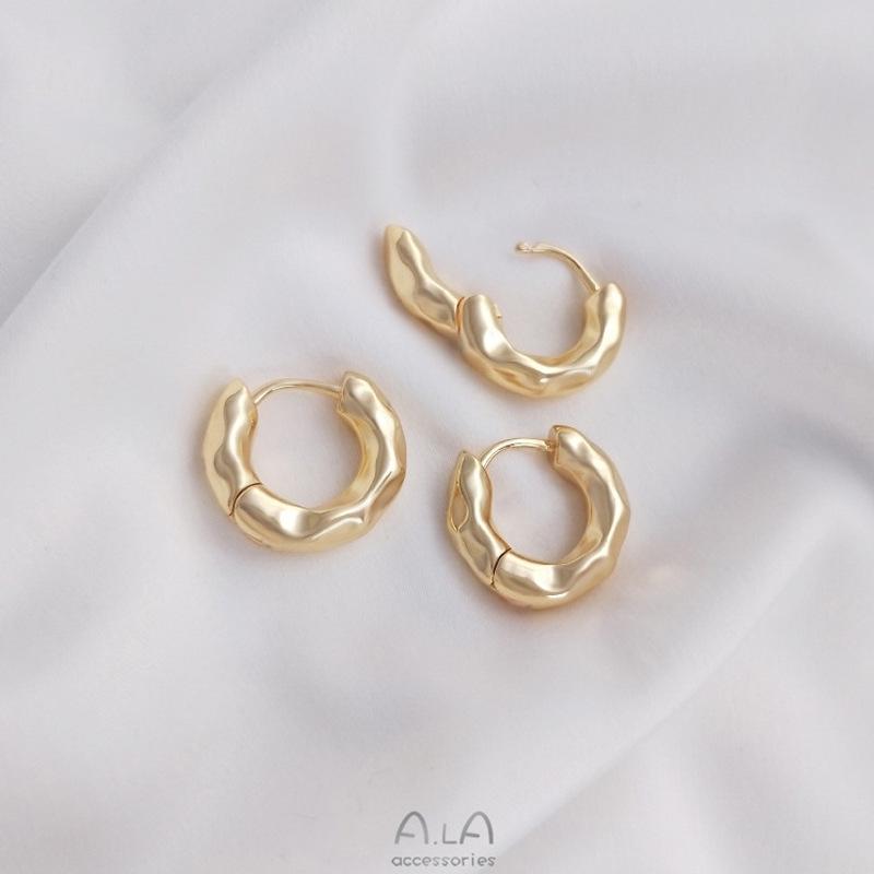 14K Gold Plated Irregular Round Ear Cuffs - Luxury and Elegant Fashion Earrings