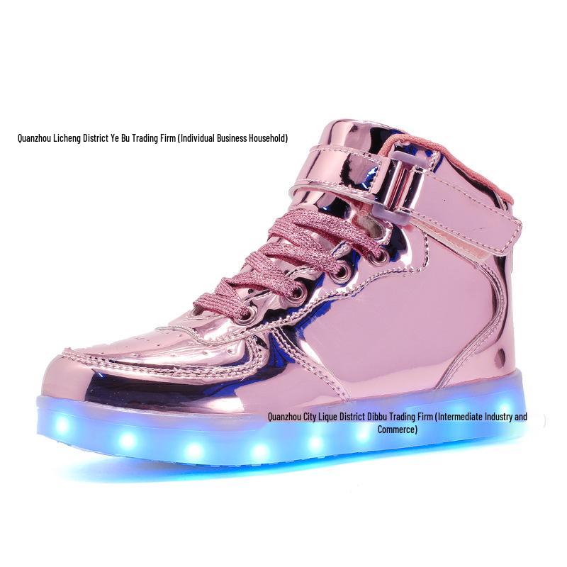 Scarpe da Skateboard High-Top con Luci e Ricarica USB: Taglie alla moda per Genitori-Figli, Coppie e Uomini