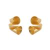Irregular Twisted Matte Geometric Gold-Plated Stud Earrings for Women - Retro Design