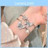 Exquisite Blue Ice Butterfly Pearl Bracelet Refined Trendy Womens Hand Jewelry
