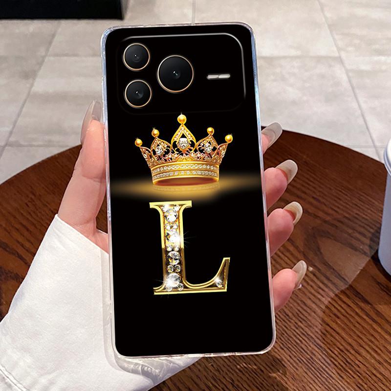 Crystal Diamond Letter Crown Couple Phone Case For Honor Power2 Transparent TPU Shockproof Soft Casing For Honor Power2 Shell