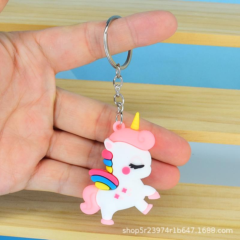 

Брелок 3D Rainbow Unicorn - Мягкий брелок в виде мультяшного пони для рюкзака или подарка детям белый