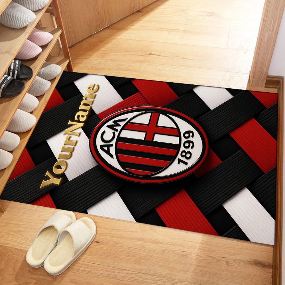 Ac Milan Customize Text Floor Rug Office Rug Suitable for Decorate room Foyer Outdoor Dormitory Anti-slip Rug Decorate Offices