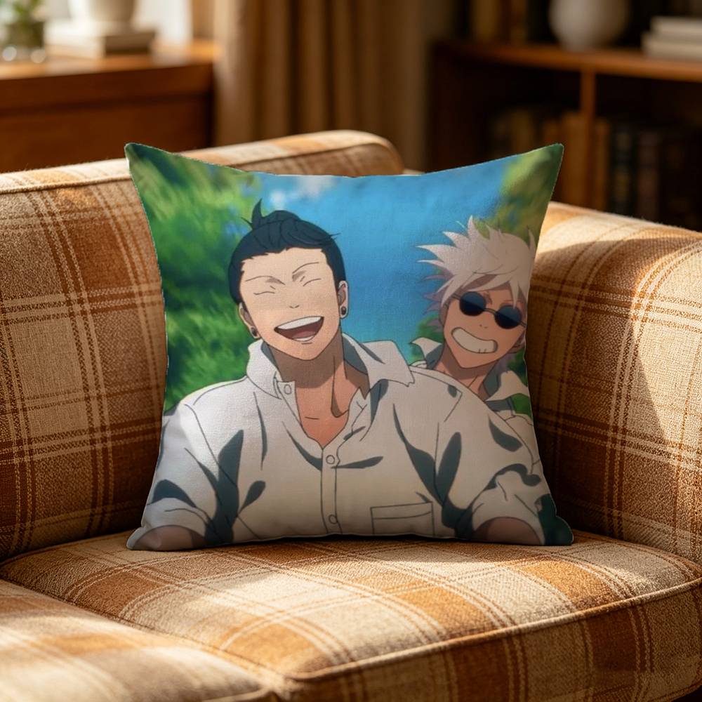 Satoru Gojo And Suguru Geto Pillow Case Pattern Printed Pillowcase For Living Room Sofa Cushion Cover