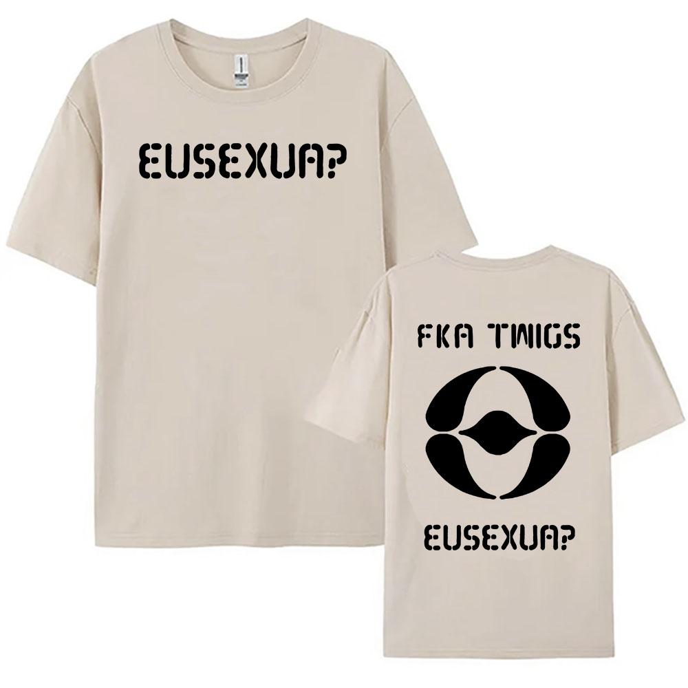 FKA Twigs EUSEXUA Maglietta Manica Corta Cotone Donna Unisex T-shirt Casual Girocollo Harajuku T-shirt Morbida Alta Qualità Ragazza Tee
