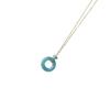High-End Delicate Jade Blue Pendant Necklace: 925 Sterling Silver Gold-Plated Clavicle Chain