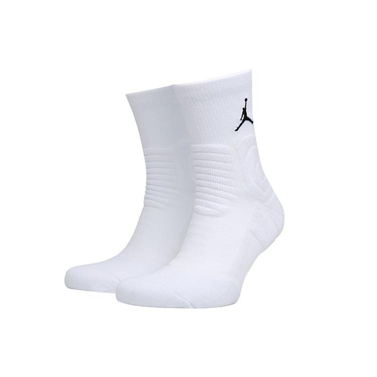 Air Jordan Ultimate Flight 2.0 Flying Man Logo Basketball Training Mid Tops Socks One Pair White Men s SX5855-101 M