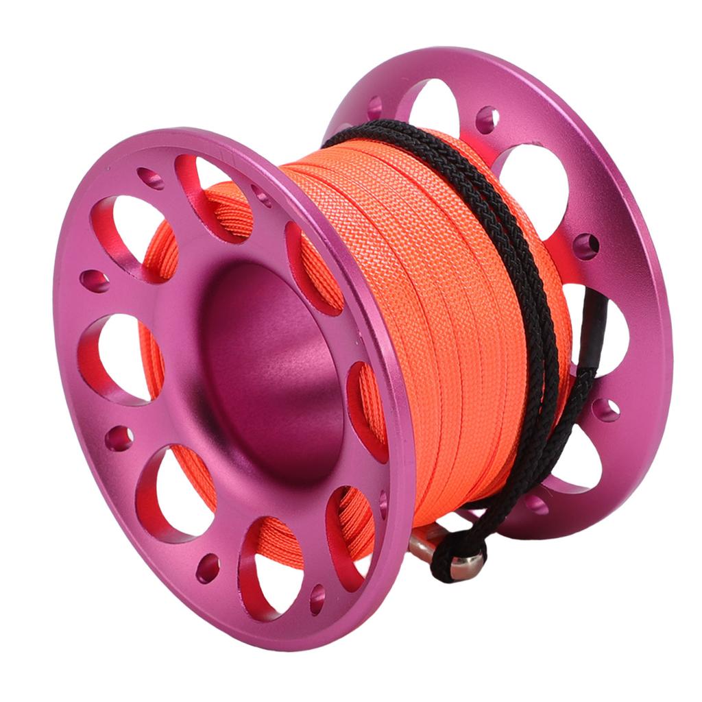 15m Cable Scuba Diving Reel Aviation Aluminum Diving Line Reel with Double Ended Hook for Outdoor Boating Marine