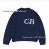 Herbst/Winter Minimalistischer Lockerer Jacquard-Logo-Pullover