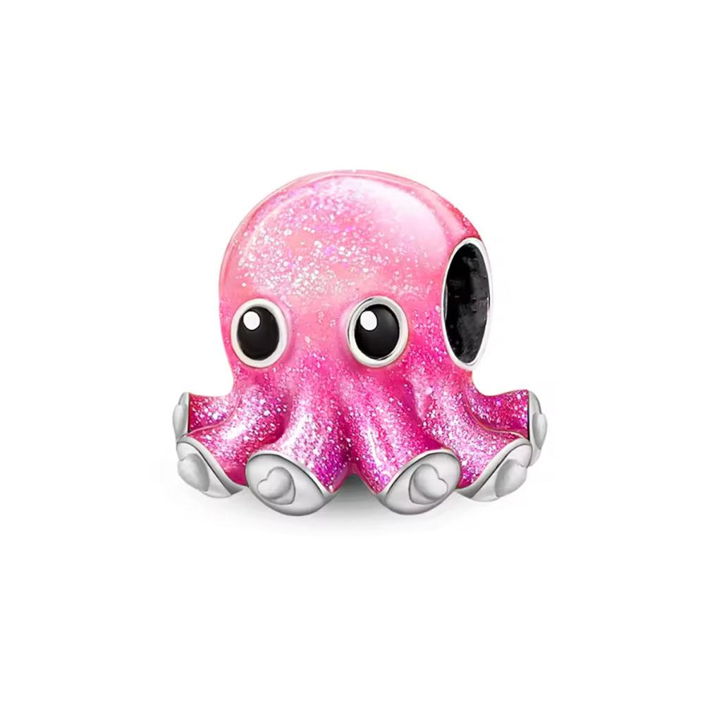 925 Silver New Cute Lovely Octopus Panda Ship Car Beer Slippers Bead Pendant Charm Fit Original Bracelet DIY Jewelry Gift