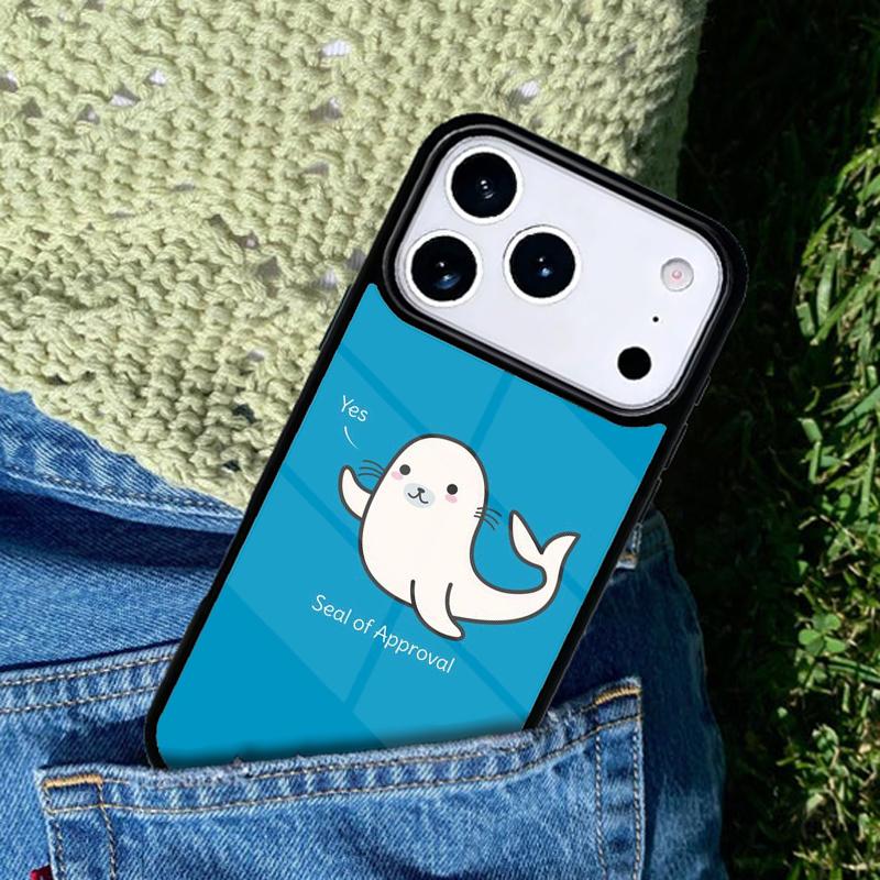 Funny Seal of Approval Phone Case Cover Compatible with for IPhone 17air 16e 15 14 13 12 11Pro Max 17 Air