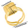 5pcs Retro Stainless Steel Gold Plated Ring Irregular Geometry Bow Ellipse Water Droplet Rings Diy Stone Drill Jewelry No Fading