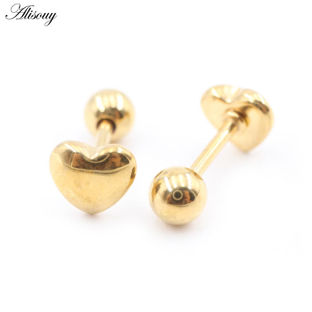 2PC Edelstahl Shell Kreuz Herz Stern Spinne Mond Schlange Biene Dreieck Frauen Männer Ohrstecker Knorpel Ohrringe Piercing Schmuck