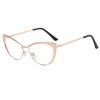 Fashion Unisex Round Plain Glasses for Men Women Metal Frame Glasses for Party Eyeglasses Silver Cat Eye Frame for Female