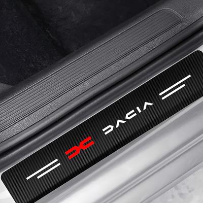 4 st kolfiber tröskelklistermärke för bilar Pedal skyddsklistermärke För Dacia Duster Logan MCV Sandero Stepway Dokker Lodgy Bil