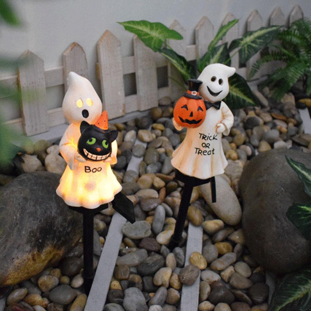 Outdoor Halloween Ghosts Pathway Light Waterproof Solar Ghost Lawn Stake Lamp for Garden Yard Pathway Party Decoration