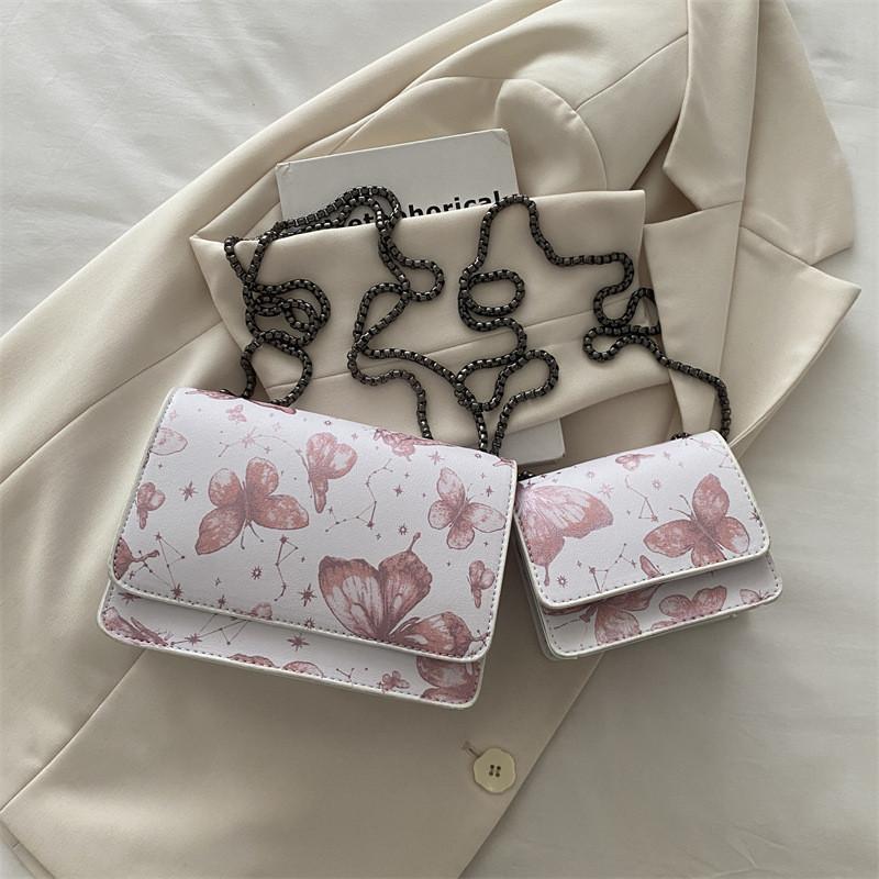 

Fashionable Silver Pu Chain Shoulder Bag Chic And Simple Crossbody Purse For Daily Use 2 рожевий
