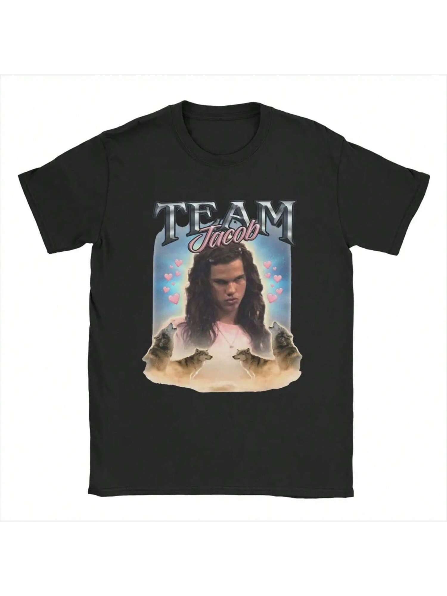 

Мужская футболка Team Jacob Cursed Fan Collage Сумерки 100% хлопок Футболка с коротким рукавом Футболка с круглым вырезом Одежда с принтом XXXXXL