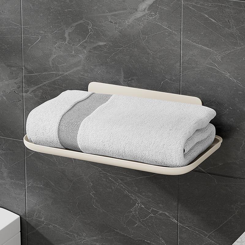 Compact Wall-Mounted Foldable Bathroom Storage Shelf for Clothes and Toiletries