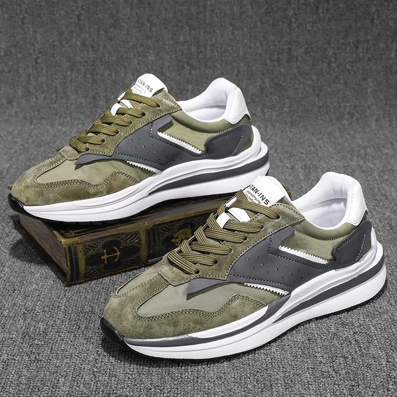 Vår Höst Nya Trendiga Retro Rese Fritidsskor Tjocksulade Slitstarka Utomhussneakers Halkfria Bekväma Löparskor