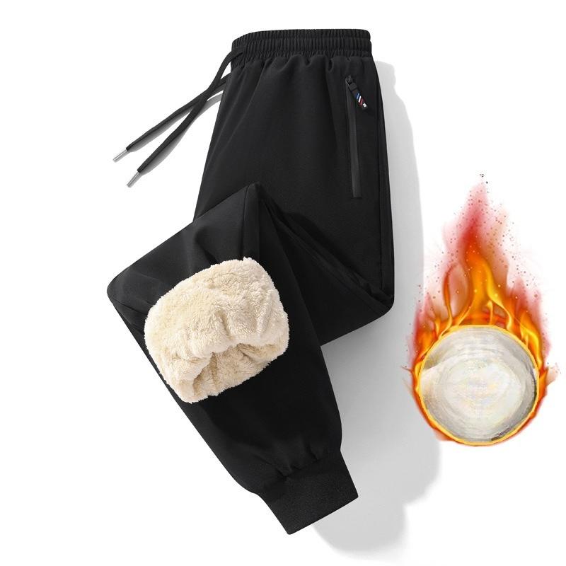Men's Winter Fleece Pants Sherpa Lined Sweatpants Active Running Jogger Pants with Pockets Warm Drawstring Athletic Joggers Heavyweight Thermal Pants