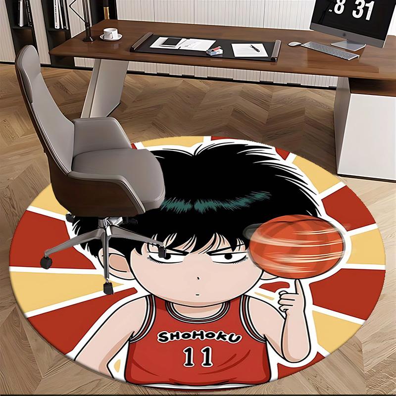 1pc Slam Dunk Anime Design Round Carpet - Shohoku Basketball Team Chair Mat
