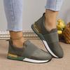 Summer Women's Elastic Mesh Surface Casuals Rubber Soft Sole Breathable Slip On Sneakers Solid Color Flat Casual Shoes for Women