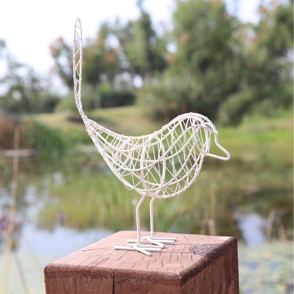 White, Black, Gold Minimalist Wire Bird Statue Abstract Bird Wire Craft Outdoor Garden Statue белый