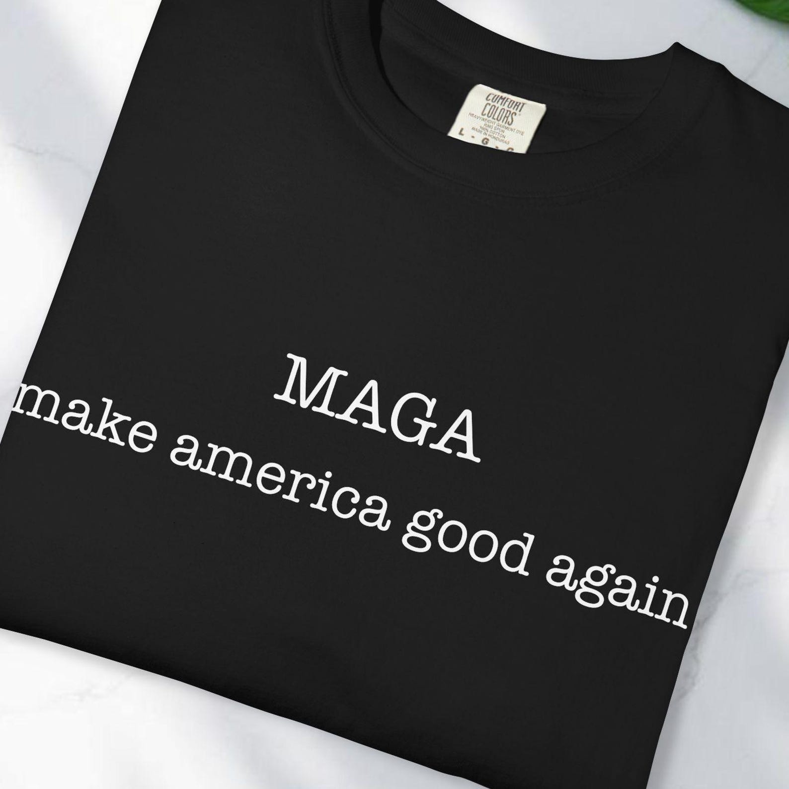 MAGA Irony Slogan Tee, Minimalist Political Statement Shirt 2XL