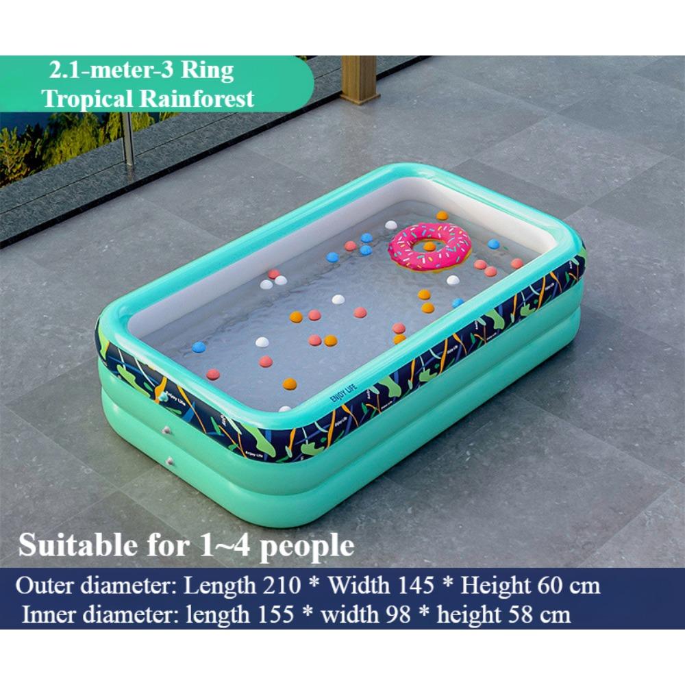 2m/2.6m Large Inflatable Swimming Pool Adults Kids Pools Bathing Tub Summer Outdoor Indoor Bathtub Water Pool Family Party Toys