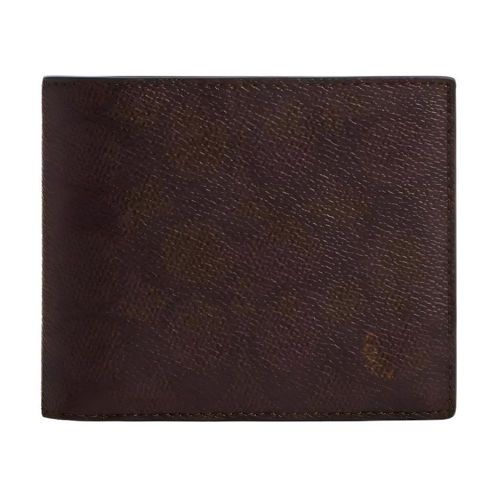 Coach 3 In 1 Wallet 11 Classic Logo Print Coated Canvas Men Wallet Mahogany Multicolor CX209-MAA