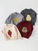 Infant & Toddler Embroidered Sweater: Fruit & Veggie Design, Round Neck, 2026 Autumn/Winter Collection, Boys' Pullover, Inner & Outer Layer Top