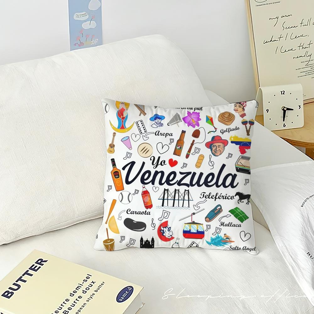 Aesthetic Art Venezuela Print Sofa Living Room Bedroom Headboard Backrest Cushion Square Cushion Nap Time Pillow Case