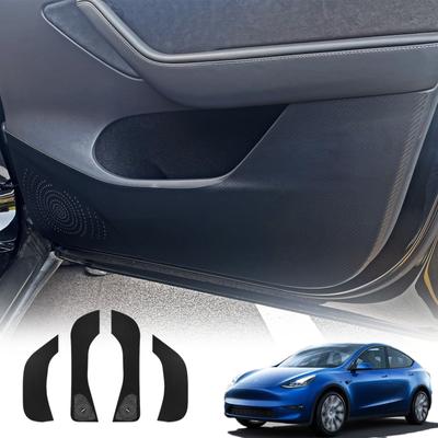 Car Door Anti Kick Pad Leather Protection Film For Tesla   2022 Model 3 Y Protector Stickers Carbon Trim Car