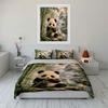 Cute Panda In Bamboo Forest Printed Duvet Cover Set1 Duvet Cover+2 Pillowcasemulti Size Bedroom Bedding Decor Luxury Gifts