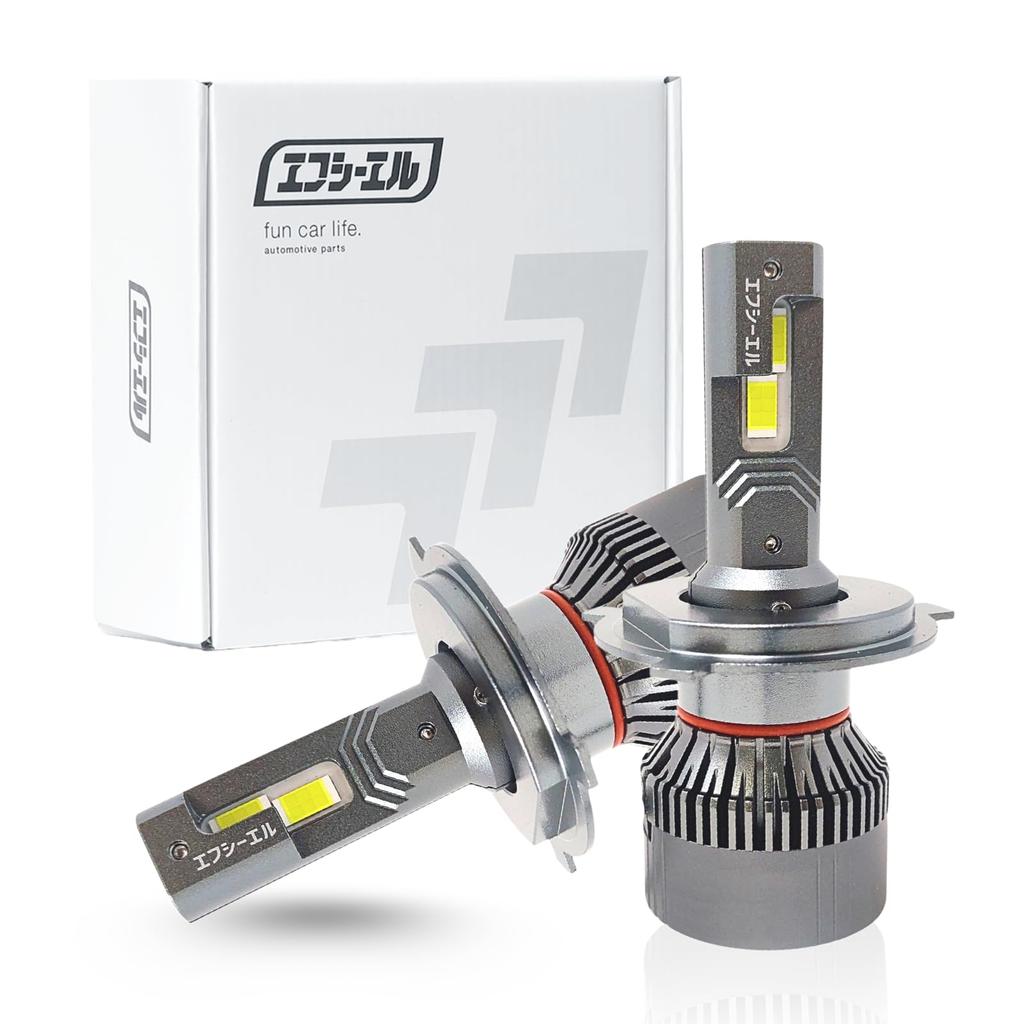 Fcl. H4 Hi/Lo LED Headlight Bulb, White, 6,200 Lm, Fan Included, For Vehicle Inspection,