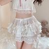 Fashion Black White Pleated Panties Woman Pumpkin Cute Panties Bow Knot Lolita Safety Shorts Vintage Pants Victorian Solid Color
