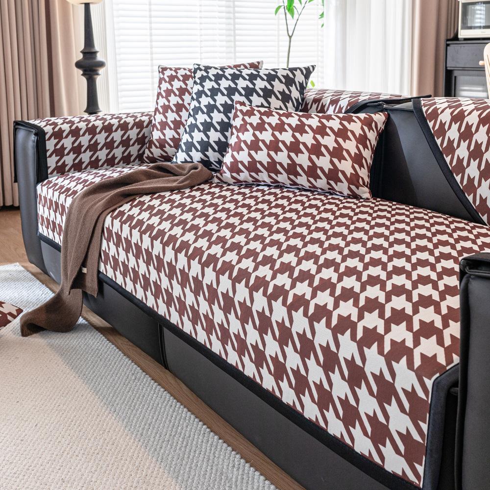 Ice Silk Sofa Cushion Summer Non-Slip Cushion Summer Mat Washable High-Grade Summer Day Sofa Cover Cover Towel