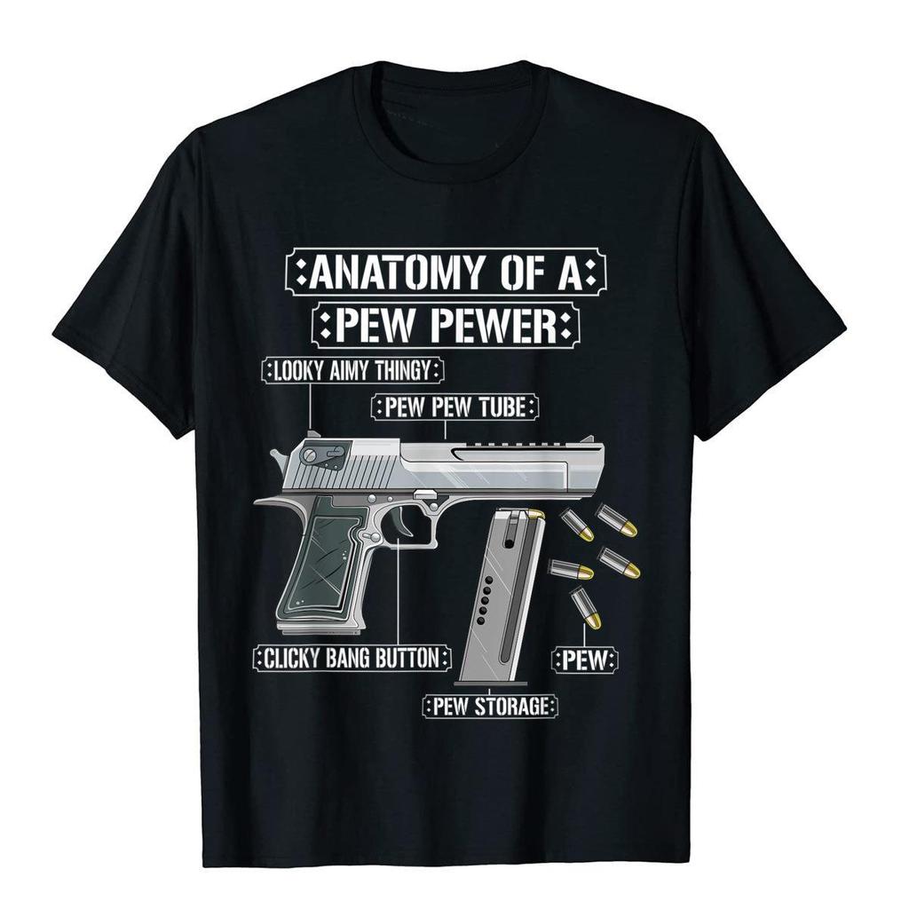 Anatomy Of A Pew Pewer Ammo Gun Funny Gun Lover Meme T-Shirt Casual Cotton Men Tees 3D Design T