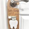 1/2Pcs Wooden Tooth Pattern Door Hanging Decoration Natural Wood Teeth