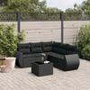 VidaXL Garden Lounge Set with Cushions 6 Pcs, Patio Sofas, Patio Furniture Set, Outdoor Furniture, Black 3221354