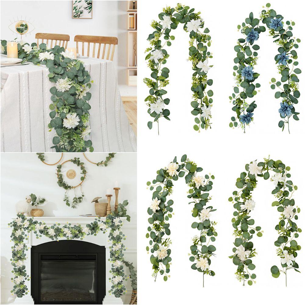 

Multicolor Lifelike Eucalyptus Leaves Silk Wall Hanging Garland Party Supplies 2